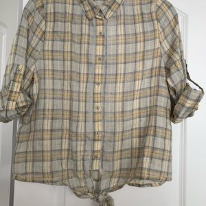 Lovell Plaid Top-Yellow/Chiffon